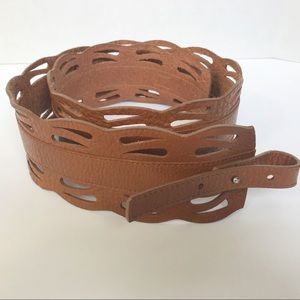 Anthropologie leather belt sz L to XL